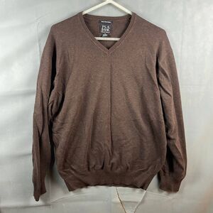 Jos. A. Bank Pullover Sweater Men's Size XL Brown V-Neck 100% Pima Cotton